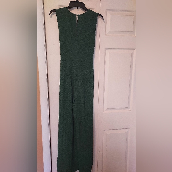 ALYA Francescas Green One Piece Jumpsuit Sleeveless V Neck Sash Wide Leg Small - Picture 5 of 9